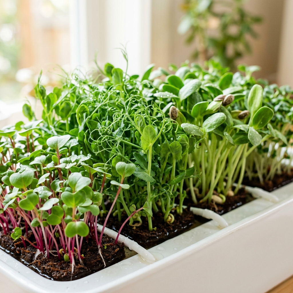 Fresh Organic Microgreens Growing